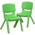 thumbnail image 4 of SLSRFD 2-Pack Stackable Preschool Chairs, 10.5" Seat Height, Plastic School Chair for Toddlers, Daycare, Classroom, Homeschool, No-Metal Safety Design,Green, 4 of 16