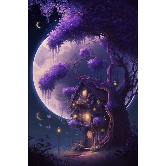 Adults Jigsaw Puzzle 1000 Piece - Moon Lavender - Home Decor - High Difficulty Puzzles Games & Toys & Gifts