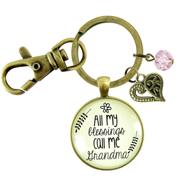 Grandma Keychain All My Blessings Grandmother Womens Family Gift Jewelry