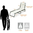 thumbnail image 2 of Gymax Foldable Lounge Chaise Adjustable Patio Camping Cot w/ Pillow Beach Pool Gray, 2 of 9