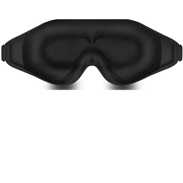3D Contoured Sleep Mask - Soft Light Blocking Eye Cover with Adjustable Strap for Napping Travel Night Shift Yoga Meditation - Solid Color Sponge Eye Mask Single Pack (Black/Gr,Black,1pc