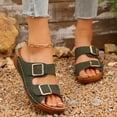 thumbnail image 6 of Viluyesy Womens Footbed Sandals, Casual Comfort Open Toe Arch Support Buckle Outdoor Slippers Green, 6 of 9