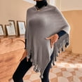thumbnail image 4 of Baqcunre Shawl Wraps for Women, Womens Solid Color Frayed Pullover Fringed Shawl Sweater Cape Fashion Coat, Pashmina Shawls And Wraps, White Shawl, Black Shawl, 4 of 5