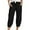 Black, variant on Women's High Waisted Straight Leg Casual Pants, Loose Fit Trousers with Tie Detail, Pure Color Comfortable Spring Summer Daily Wear Pants