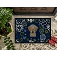 thumbnail image 3 of Carolines Treasures BB5084MAT 18 x 27 in. Blue Flowers Wirehaired Dachshund Indoor or Outdoor Mat, 3 of 4
