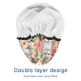 thumbnail image 4 of Shower Caps,Shih Tzu Dog and Pioneer Flower Waterproof Shower Cap for Women 4 Pieces,Double Reusable Hair Cover for Shower PEVA Elastic Stretch Hem, 4 of 7