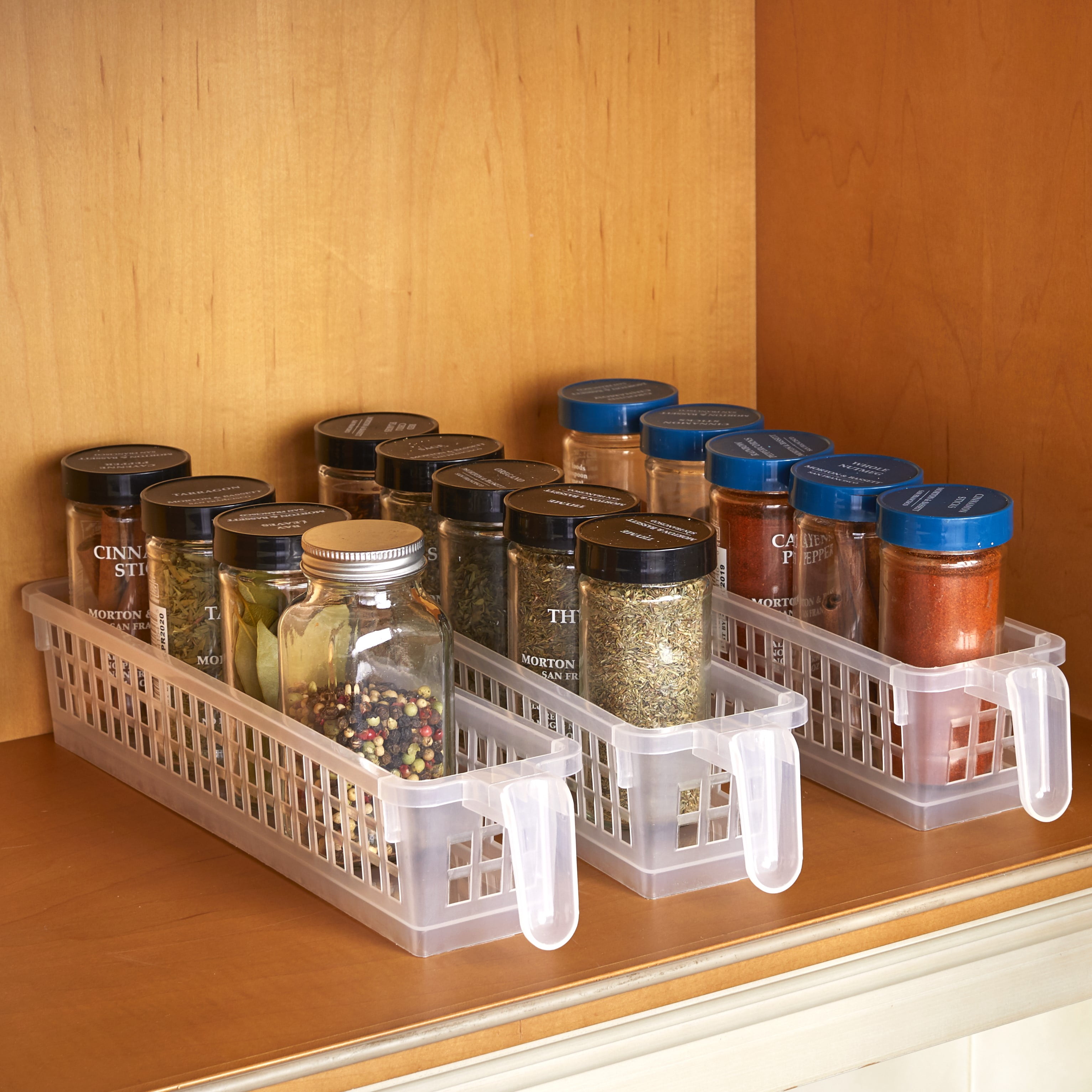 1pc Wall-mounted Under-Shelf Spice Organizer Spice Bottle Storage Rack Kitchen