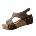 thumbnail image 3 of longantii Orthopedic Casual Sandals for Women Slip on Non Slip Arch Support Flat Wedge Sandals Wide Sneakers 2026 New Vacation Beach Orthopedic Shoes Brown, 3 of 7