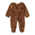 thumbnail image 4 of Aayomet Baby Winter Romper Toddler Baby Girl Boy Outfit Pumpkin Sweatshirt Oversized Onesie Bubble Romper Sweater Clothes,Brown 3-6 Months, 4 of 5