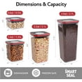 thumbnail image 4 of Neoflam Smart Seal 8pc Patent Airtight Kitchen Pantry Canister/Organizer Clear Plastic Container & Simple Twist, 100% Leak Proof, Dishwasher Safe, BPA Free, Dry Food Storage Set, Square, Black/Red Lid, 4 of 7