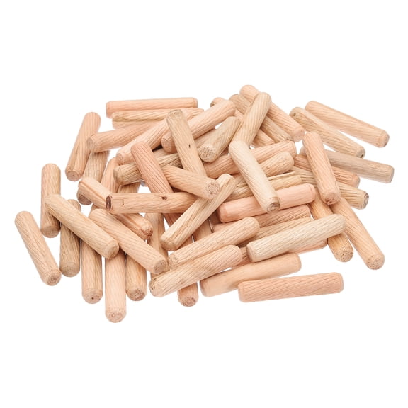 Uxcell 2/5 Wooden Dowel Pins, 212 Pcs M10x50mm Wood Dowel Pins Hardwood Pegs Fluted Groove Easy Insertion for Craft Furniture