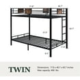 thumbnail image 6 of Amolife Metal Twin Over Twin Size Bunk Bed Frame with Stairs & Full-Length Guardrail, Black, 6 of 6