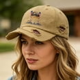 thumbnail image 4 of XIAOCHA Distressed Printed Dad Hat for Men Adjustable Hat Band Sports Party Baseball Cap for Daily Ball Cap,Beige, 4 of 5
