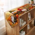 thumbnail image 4 of Orange Gnomes Fall Table Runner Linen Burlap Table Runner 48 Inches Long Thanksgiving Pumpkins Forest Dresser Scarves for Kitchen Island Coffee Dining Room Party Wedding Holiday Decoration 13"x48", 4 of 8