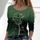 thumbnail image 2 of Moda mujer manga larga cuello redondo blusa estampada otoño casual pulóver tops Fridja  fjkfkj470, 2 of 5