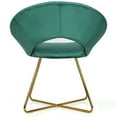 thumbnail image 3 of YYAo Armchair,Modern Accent Chair,Single Sofa Lounge,Modern Accent Velvet Dining Arm Chair with Golden Metal Legs and Soft Cushion-Dark Green, 3 of 9