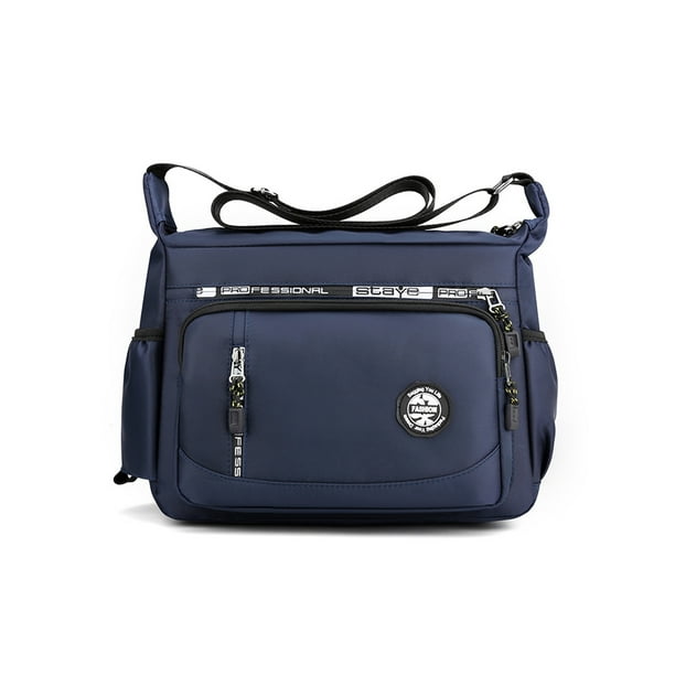 MAWCLOS Mens Business Shoulder Bag Multi-pockets Messenger Bags Adjustable  Straps Water Resistant Briefcase Large Capacity Men Crossbody Zipper Blue-C  