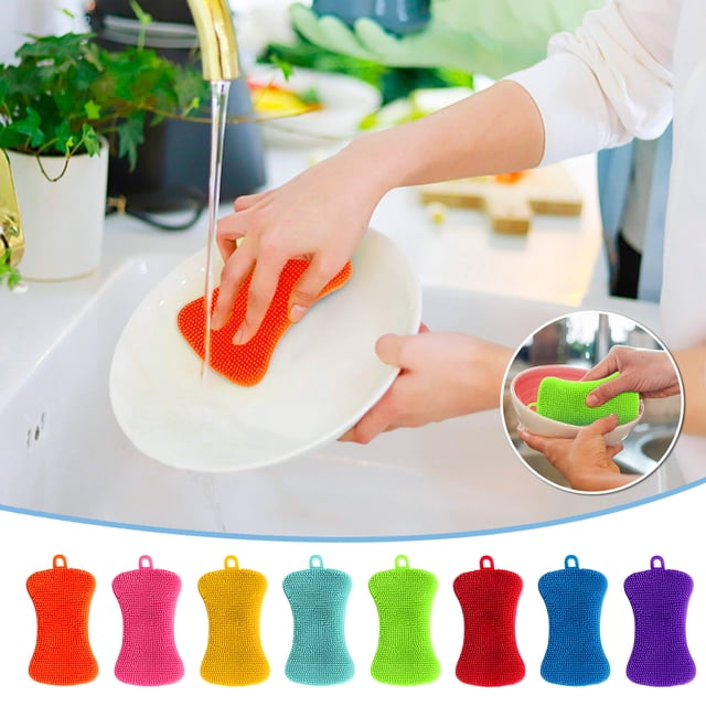 onlyliua Liquidación Cepillo para Lavar Platos Supersuave, Cepillo de Limpieza Engrosado, Paño para Lavar Platos de Cocina, Estropajo con Jabón