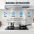 thumbnail image 4 of Campana de Cocina 50 cm Ola Casa Acero Inoxidable 3 Velocidades 80W Filtro Lavable, 4 of 7