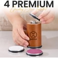 thumbnail image 3 of Rolling Knife Sharpener Kit - Magnetic 4-Angle Base, 3.86 Inches Longer Wooden Roller, 4 Grit Discs (1000/400 Diamond & 3000 Maroon / 6000 White Ceramic) and Leather Strop, 3 of 3