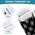 thumbnail image 5 of 30 oz Tumbler With Handle Stainless Steel Insulated Tumbler With Lid for Car Cup Holder Black and White Lace Pattern, 5 of 9