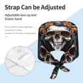 thumbnail image 3 of Yiaed Flower Horn Skull A Print Turban Hat for Women Men Comfortable Adjustable Cleaning Working Cap with Sweatband, 3 of 4