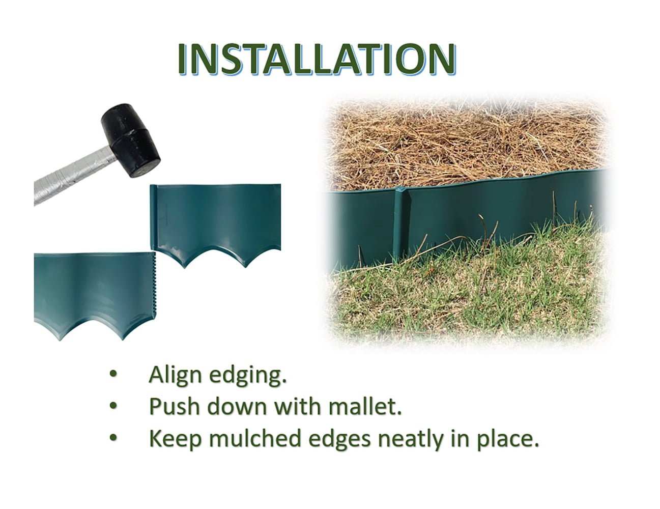 Green Plastic Easy Landscape Edging - 132 pack