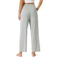thumbnail image 3 of DARING DIVA Women's Flowy Cotton Wide Leg Lounge Pants M Light Gray, 3 of 6
