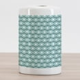 thumbnail image 2 of Abstract Ceramic Toothbrush Holder, Geometric Circles and Wavy Stripes Scroll Old Fashioned Illustration, Decorative Versatile Countertop for Bathroom, 4.5" X 2.7", Seafoam Black White, 2 of 4