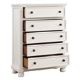 thumbnail image 7 of Classy White 3pc Bedroom Platform King Bed w Drawers Chest Nightstand Set Wooden Furniture Set, 7 of 7