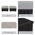 thumbnail image 2 of Better Homes & Gardens Bellamy Outdoor 2pk Ottomans, Dark Brown Wicker/Gray Cushion, 2 of 7