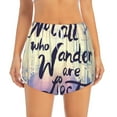 thumbnail image 2 of Goofa Not All Those Who Wander Are Lost Printed Women 2 in 1 Running Shorts,Quick Dry Athletic Workout Shorts,High Waisted Athletic Shorts with Liner Pockets-XX-Large, 2 of 9