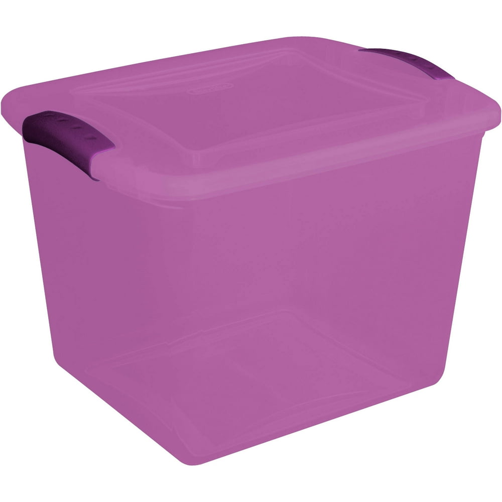 Sterilite 6.75Gallon (27Quart) Latch Storage Box, Purple, Set of 10