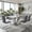 Table with Gray Chairs, variant on Sumdeal 70'' Faux Marble Dining Table Set for 6 with Black Upholstered Dining Chairs, 70 Inch Modern Marble Kitchen Table and Chairs Set with Chrome Stainless Steel Base