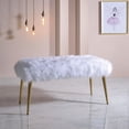 thumbnail image 2 of Cozy and Stylish Lounging - Bedroom Bench Featuring White Fur and Elegant Gold, 2 of 2