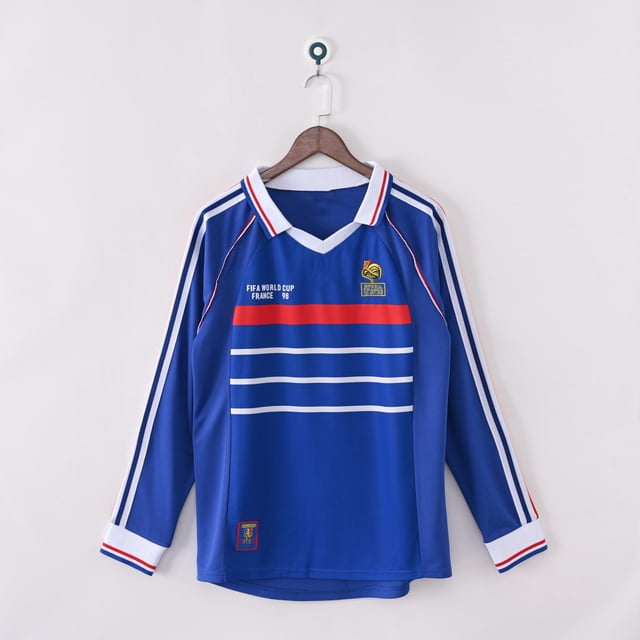1998 France Home Long Sleeve. Classic Football Jersey
