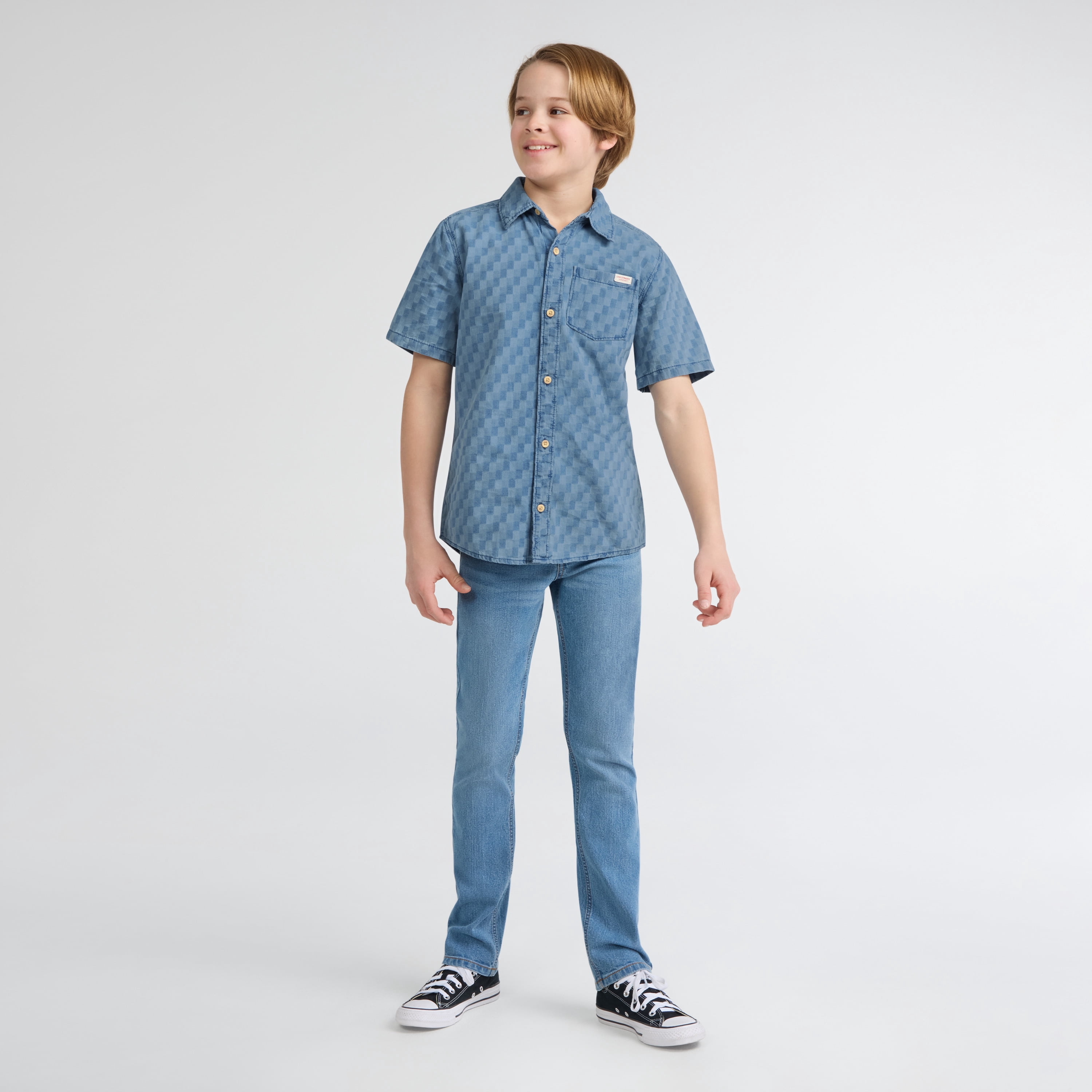 Levi Strauss Signature Boys Short Sleeve Button Down Shirt, Sizes 4-18