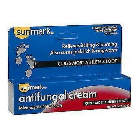 Sunmark Antifungal Cream Miconazole Nitrate 2% Athletes Foot, 1oz, 6-Pack