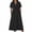 Black, variant on Women's Graced Tie Neck Midi Dress with Short Sleeves - High Waisted Flowy A-Line Dress for Work, Church & Special Occasions