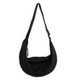 thumbnail image 1 of Men Backpack Crescent Shape Zipper Closure High Capacity Solid Color Adjustable Strap Daily Storage Unisex Travel Outdoor Men Messenger Bag Student Supply, 1 of 11