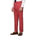 thumbnail image 5 of INSPIRE CHIC Men's Plaid Dress Pants Formal Business Checked Trousers 28 Burgundy, 5 of 6