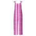 thumbnail image 5 of Frostluinai Jumpsuits for Women Summer Sleeveless Adjustable Straps Linen Overalls Casual Plaid Print Jumpers Plus Size Baggy Rompers with Pocket, 5 of 5