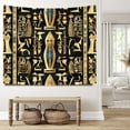 thumbnail image 5 of Decorative Boho Ethnic Large Tapestry Egyptian Hieroglyphs Geometric Shapes Columbian Minoran Tapestry Aesthetic - Moss Bassrelief Dorm Tapestry for House Bedroom Home Dorm College - 51x59in, 5 of 6