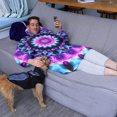 thumbnail image 3 of Colorful Tie Dye Mandala Pattern Wearable Oversized Blanket,Wearable Blanket Hoodie for Adults,Cozy Hooded Blankets with Super Pockets,Super Warm Fuzzy Pullover for Women & Men, 3 of 6