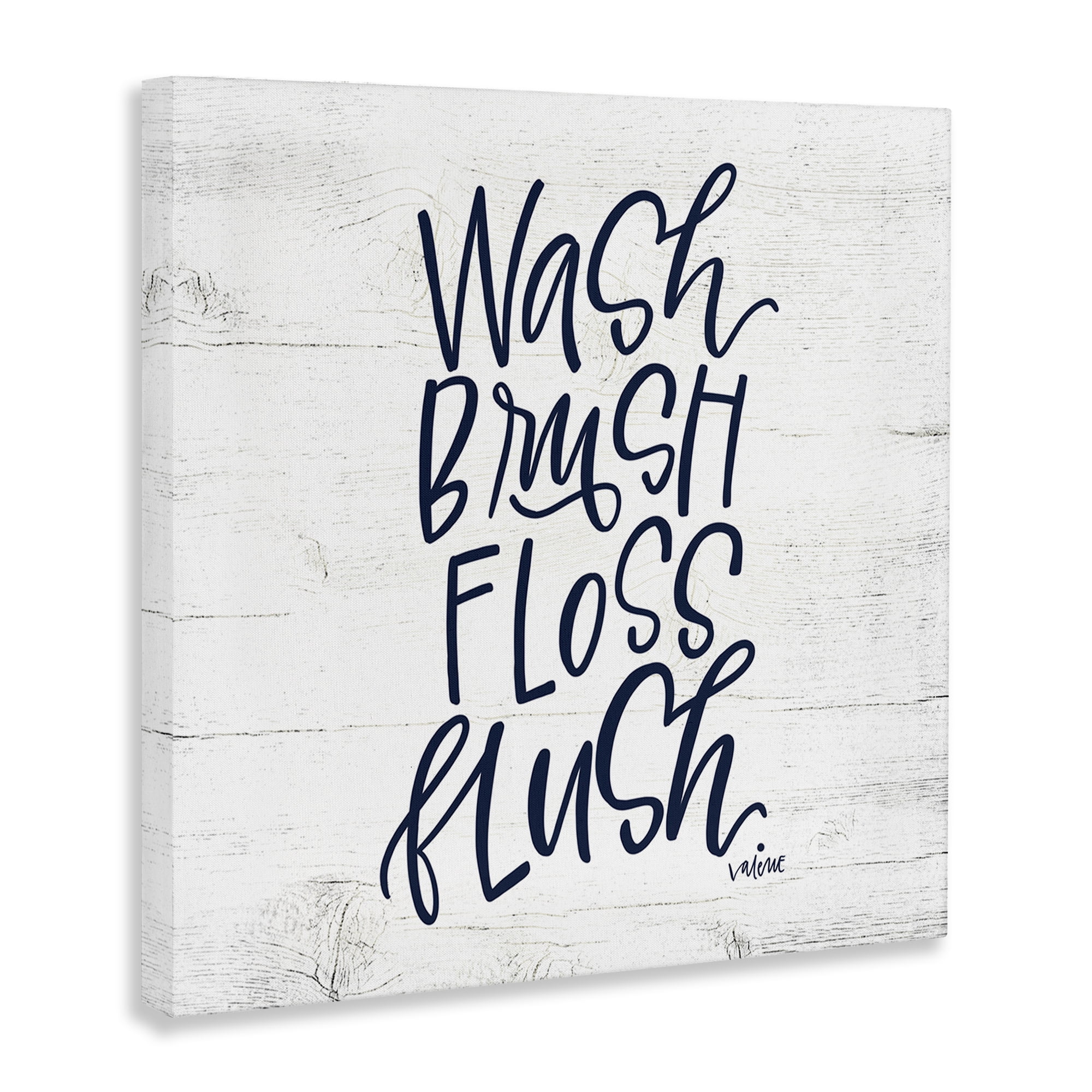 Stupell Industries Rustic Bathroom Rules Typography Painting Gallery Wrapped Canvas Art Print Wall Art, 30 x 30