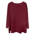 thumbnail image 4 of SNKSDGM Women's Plus Graphic Tees for Women Y2K Shirts for Women Long Sleeve Loose Plus Size Solid Color Women's 3/4 Sleeve T Shirt Casual Stylish Top for Everyday Wear Xxxxxl, 4 of 4