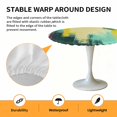 thumbnail image 6 of Ombre Yellow Green Elastic Fitted Round Table Cover Abstract Art Waterproof Outdoor Tablecloth for Holiday Party, Picnic, Patio & Dining Fits Tables Up to 45"-54", 6 of 8