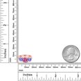 thumbnail image 5 of Gem Stone King 18K Rose Gold Plated Silver 3-Stone Ring Round Pink Moissanite and Tanzanite Blue (2.12 Cttw, Size 5), 5 of 5