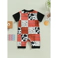 thumbnail image 5 of Baby Boys Western Baby Boy Girl Summer Clothes Cow Print Onesie Short Sleeve Romper Playsuit Jumpsuit Shorts Cowboy Outfit (, 5 of 9