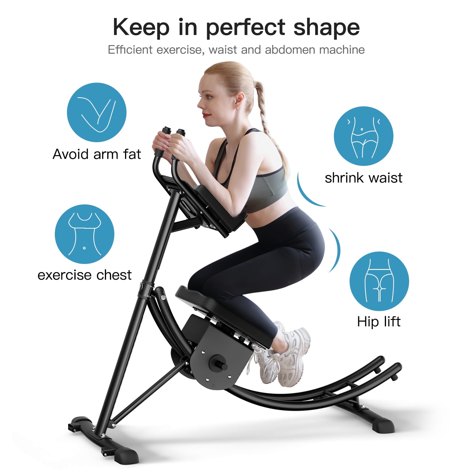 Xtremepowerus abs abdominal exercise machine crunch coaster fitness body muscle shreddable work
